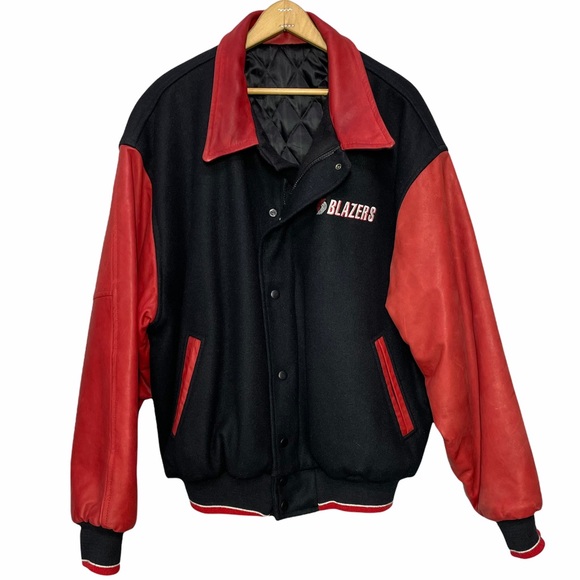 Portland Trail Blazers Jackets \u0026 Coats | Vintage Portland Trail Blazers NBA Wool Leather Varsity Jacket XL Letterman Coat | Color: Black/Red | Size: